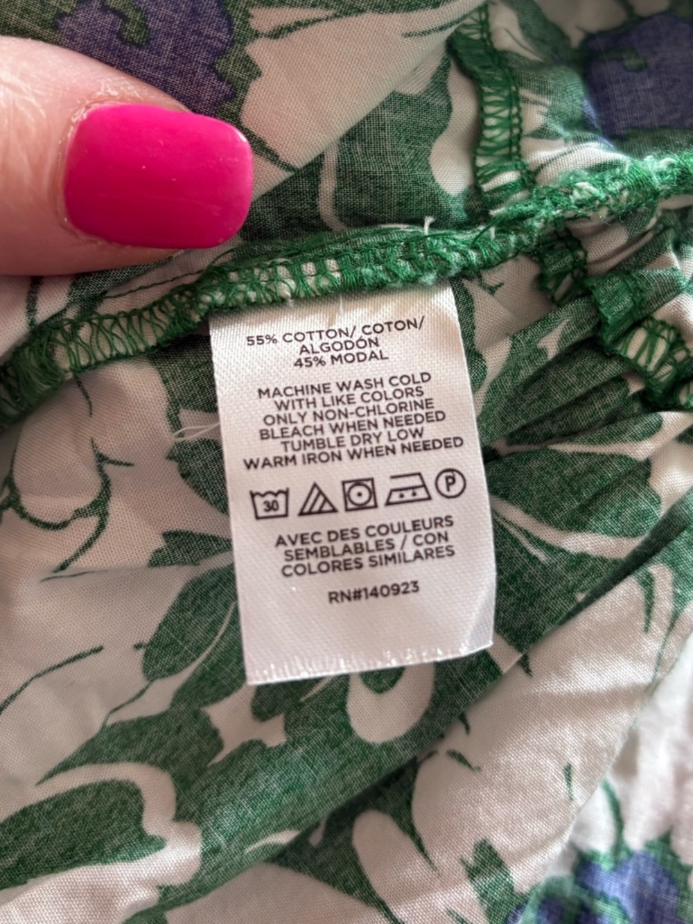 LOFT NWT Green Daisy Floral Tie Front Blouse Large Cottagecore Romantic Top - Picture 6 of 6